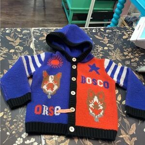 Gucci Kids Blue and Orange Knitted Hoodie